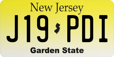 NJ license plate J19PDI