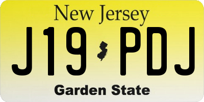 NJ license plate J19PDJ