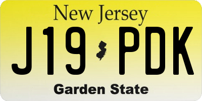NJ license plate J19PDK
