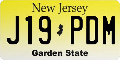 NJ license plate J19PDM