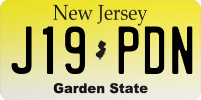 NJ license plate J19PDN