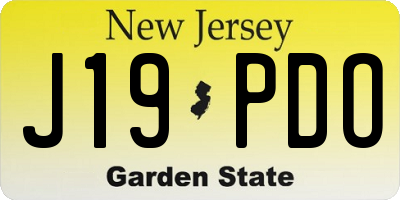 NJ license plate J19PDO