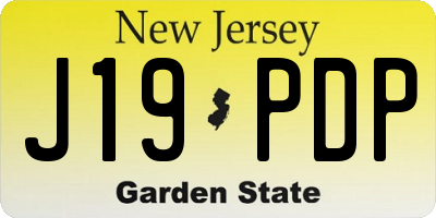 NJ license plate J19PDP
