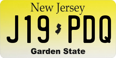 NJ license plate J19PDQ