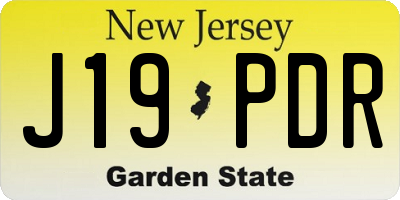 NJ license plate J19PDR