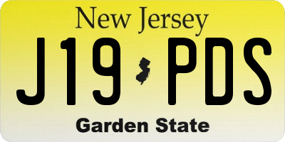 NJ license plate J19PDS