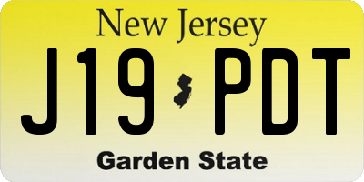 NJ license plate J19PDT