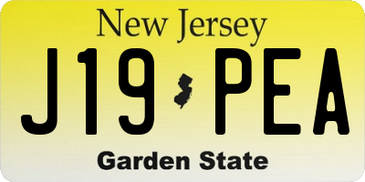 NJ license plate J19PEA