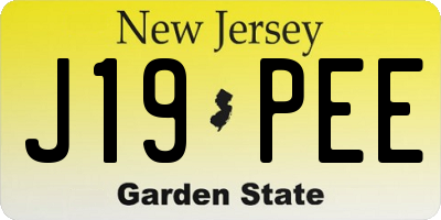 NJ license plate J19PEE