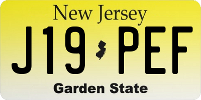 NJ license plate J19PEF