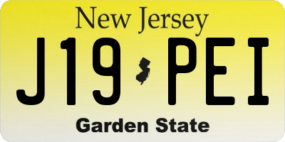 NJ license plate J19PEI