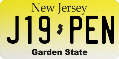 NJ license plate J19PEN