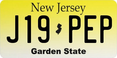 NJ license plate J19PEP