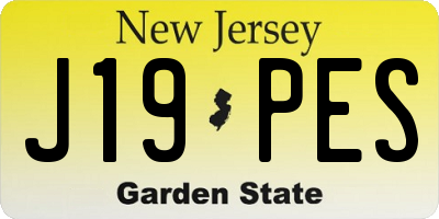 NJ license plate J19PES