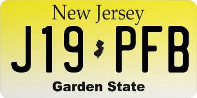 NJ license plate J19PFB