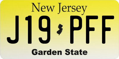 NJ license plate J19PFF