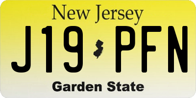 NJ license plate J19PFN