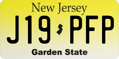 NJ license plate J19PFP