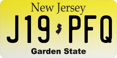 NJ license plate J19PFQ