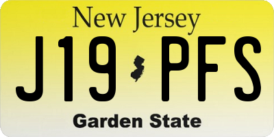 NJ license plate J19PFS