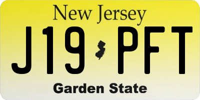 NJ license plate J19PFT