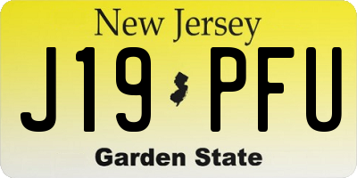 NJ license plate J19PFU