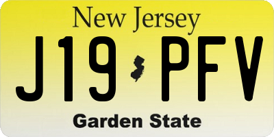 NJ license plate J19PFV