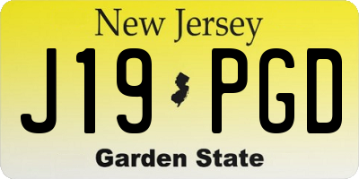 NJ license plate J19PGD