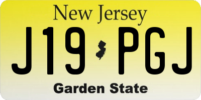 NJ license plate J19PGJ