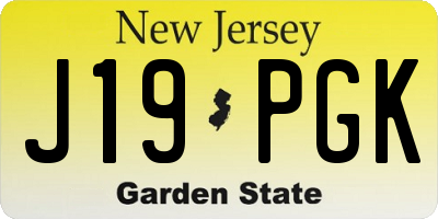 NJ license plate J19PGK