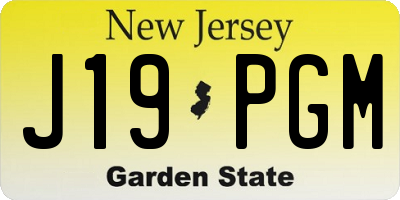 NJ license plate J19PGM