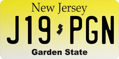NJ license plate J19PGN
