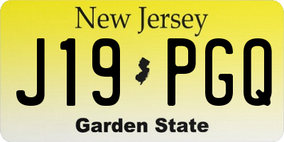 NJ license plate J19PGQ