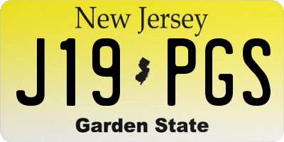 NJ license plate J19PGS