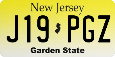 NJ license plate J19PGZ