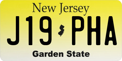 NJ license plate J19PHA