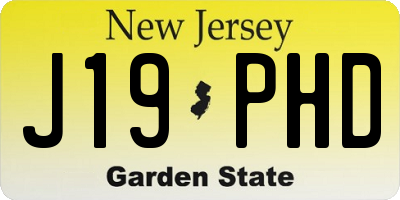 NJ license plate J19PHD