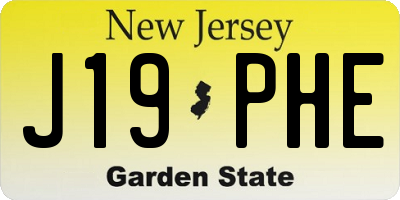 NJ license plate J19PHE
