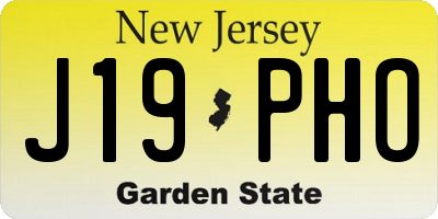 NJ license plate J19PHO