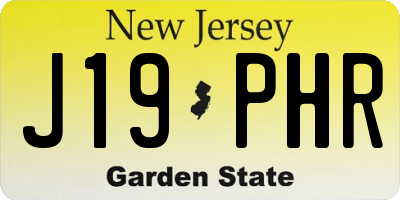 NJ license plate J19PHR
