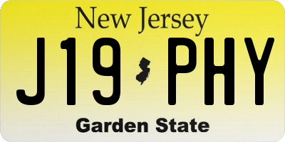NJ license plate J19PHY