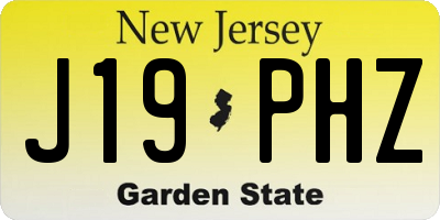 NJ license plate J19PHZ