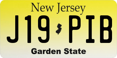 NJ license plate J19PIB