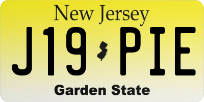 NJ license plate J19PIE