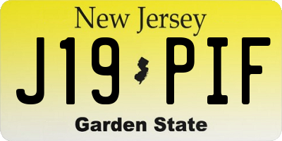 NJ license plate J19PIF