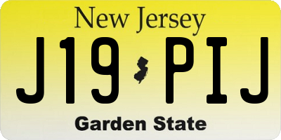 NJ license plate J19PIJ