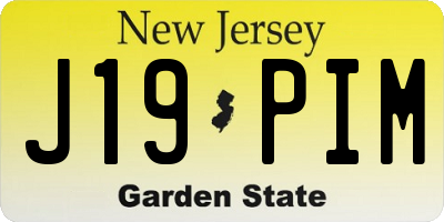 NJ license plate J19PIM