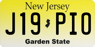 NJ license plate J19PIO