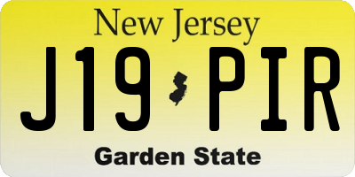 NJ license plate J19PIR