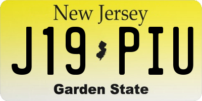 NJ license plate J19PIU